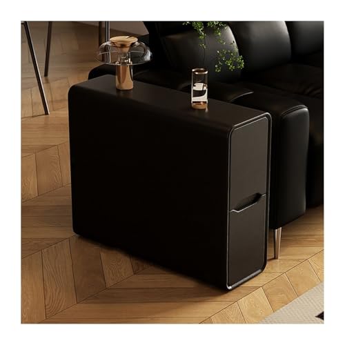 FUHAI-666 Ultraschmales Sofa Sideboard Beistelltisch Aufbewahrung Wohnzimmer Modern Einfach Massivholz Sandwichschrank(Schwarz,20x80x55cm)