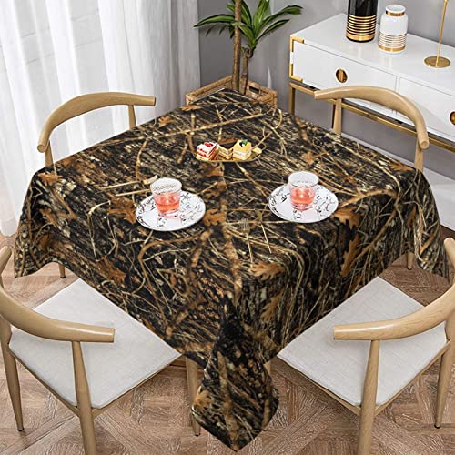 DMORJ Herbst-Tarnmuster-Tischdecke, 152,4 x 152,4 cm, waschbar, Polyester, rund, perfekt für Buffet-Tische, Partys