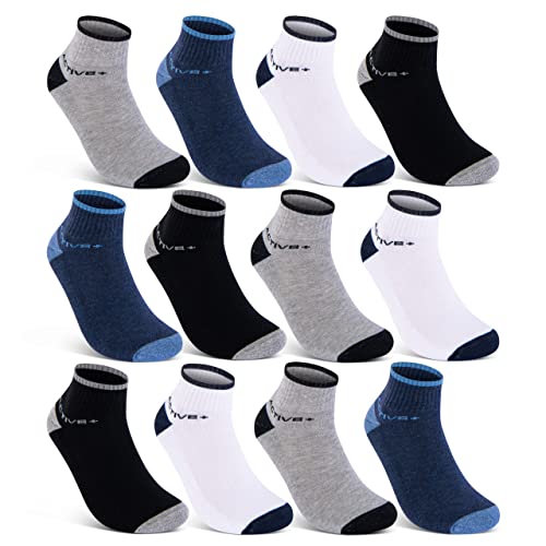 sockenkauf24 6 oder 12 Paar SPORT Sneaker Socken mit verstärkter Frotteesohle Herrensocken Sportsocken - 16210 (39-42, 12 Paar | Farbmix)