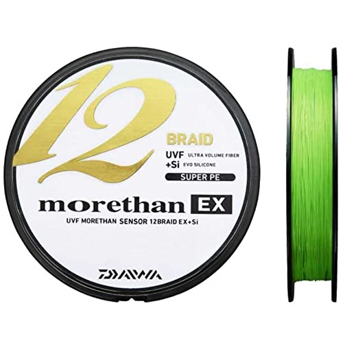 Daiwa Morethan 12 Braid EX+SI lime green rund geflochtene Schnur, lindgrün, 300m / 0.08mm / 5.8kg