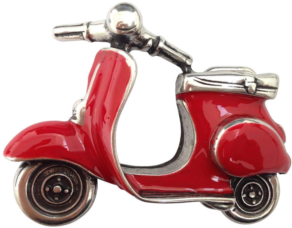 BELTINGER Gürtelschnalle Scooter 4,0 cm | Buckle Wechselschließe Gürtelschließe 40mm Massiv | Mit Emaille | Wechselgürtel bis 4cm | Rot