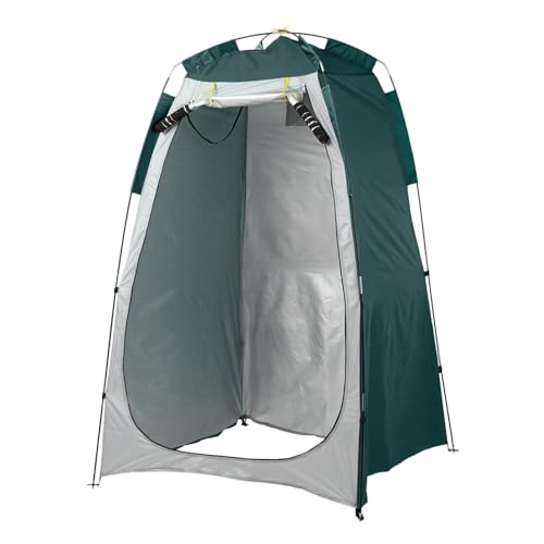 Camping Toilettenzelt Unterschlupfzelt, tragbares Outdoor-Camping-Strandduschen-WC-Umkleidezelt, Sonnen- und Regenschutz mit Fenster(Green Grey)