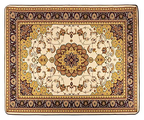 Stagecaptain DTO-1620 Drum Teppich Oriental - Großer Schlagzeugteppich - 160 x 200 cm - Dicht gewebte Oberfläche - Rutschfeste Unterseite - Mit Klettband - Transporttasche - Braun