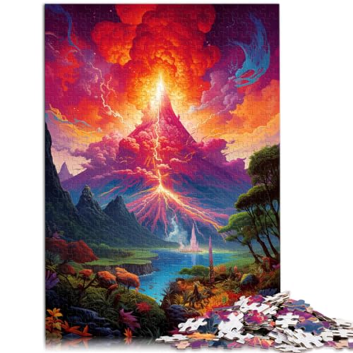 Puzzles, Geschenke, Spielzeuge. Der Vulkan ist ausgebrochen. Schwierige, anspruchsvolle Puzzles, 1000-teiliges Holzpuzzle, Geburtstagsgeschenk, Geschenke für 1000 Teile (50 x 75 cm)