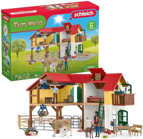 Schleich 42407n Spielset Bauernhaus mit Stall und Tieren