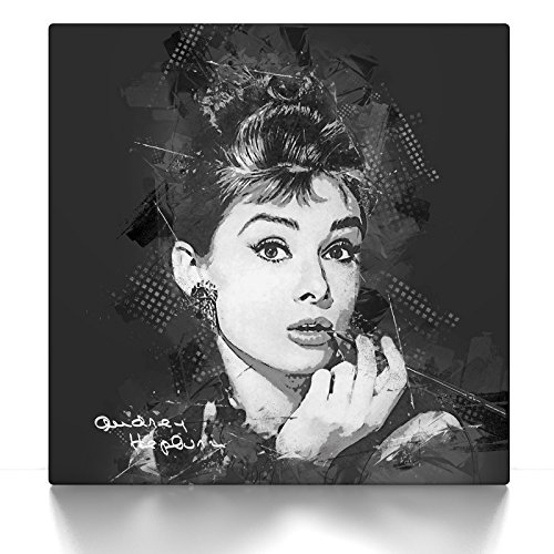 CanvasArts Audrey Hepburn Street Art - Leinwand Bild - Modern Art (40 x 40 cm, Leinwand auf Keilrahmen, Audrey Hepburn)