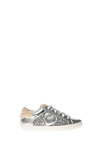 Pollini Damen Ja15402g0fjj790a35 Sneaker, Silber/schwarz, 35 EU