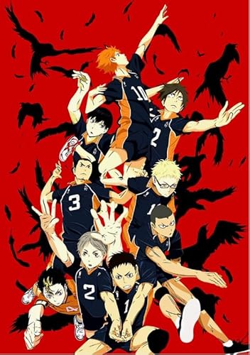 HfmQuisutron 1000 Stück Holzpuzzle Japanischen Anime Volleyball Jungen Poster Für Erwachsene Lernspielzeug Geschenk De139Pz