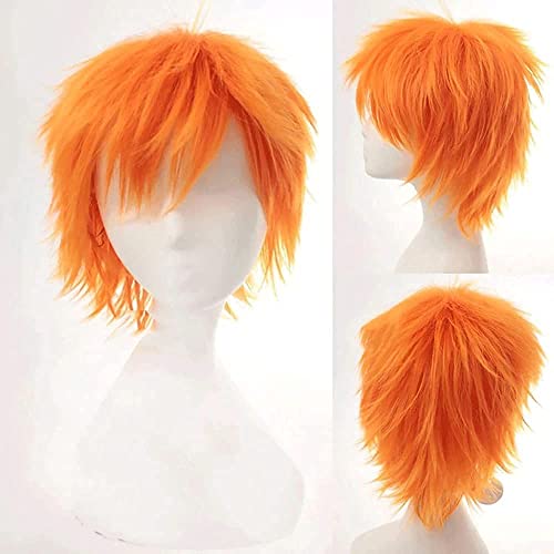 LINLINCD-Wig Anime Cosplay Weihnachts-Anime-Cosplay-Perücke for Bleach Kurosaki Ichigo Mützen-Haarteile Halloween Kostümparty Karneval Nachtleben Konzerte Hochzeiten Kostümzubehör