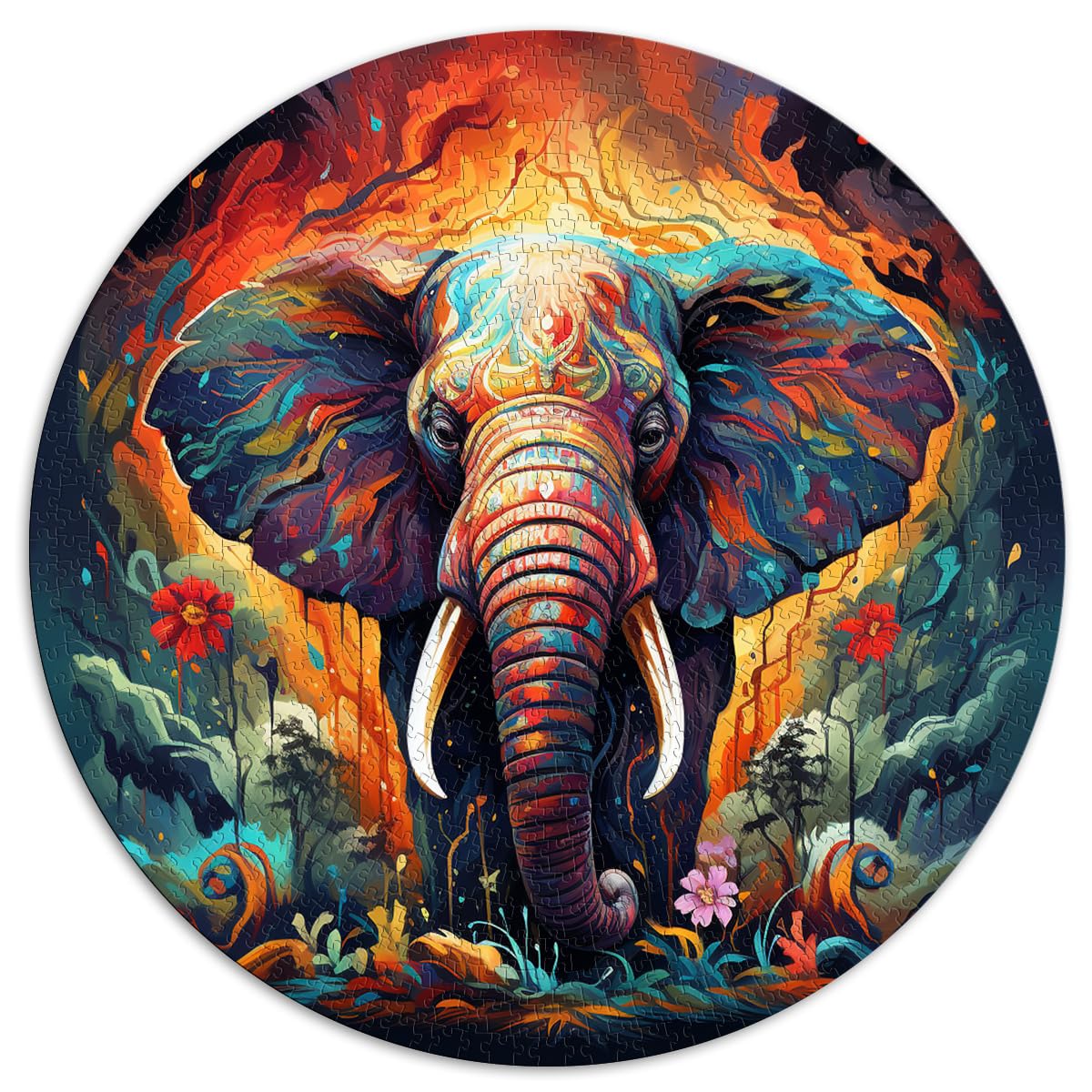 Puzzle | Puzzles „Der anmutige Elefant“ 1000 Teile Puzzle für Erwachsene 67,5 x 67,5 cm Schwierige, schwere Puzzles Tolles Geschenk für | Spiele