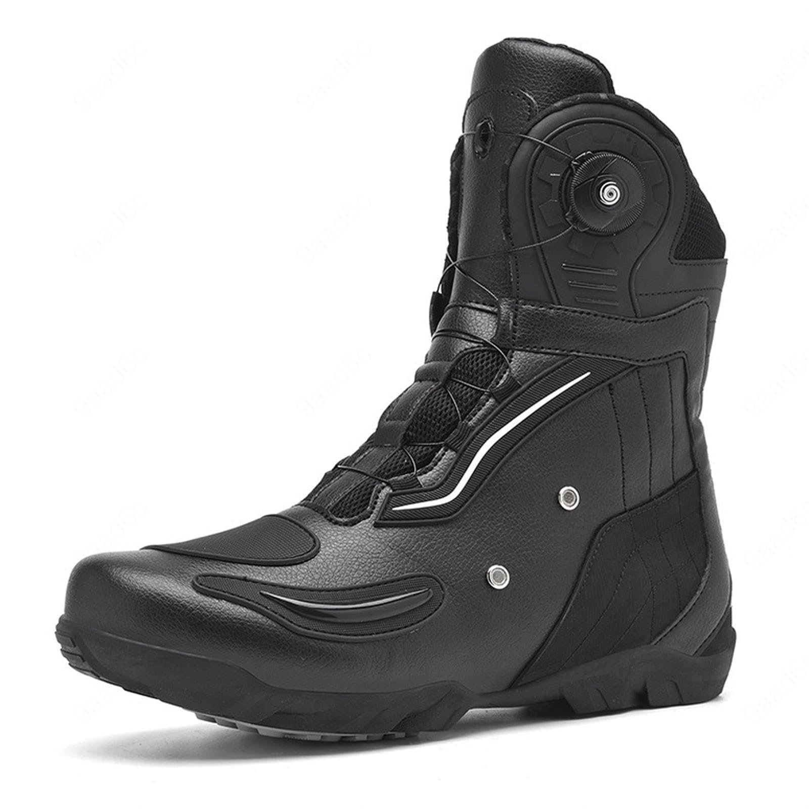 VEACAM Motorradschuhe für Herren, Große Größe, Wasserdicht, Motorradstiefel, Rennschuhe, Modische Biker-Ausrüstung, Rutschfeste Sohle,Black-42