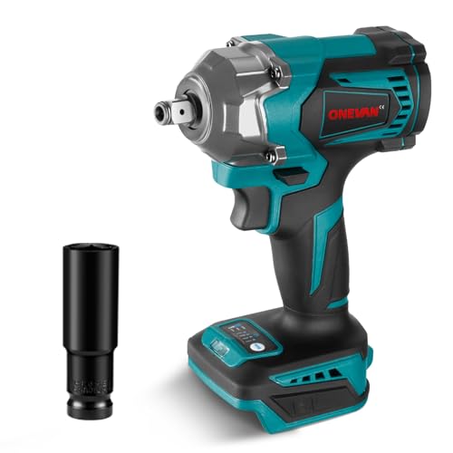 ONEVAN Akku Schlagschrauber Kompatibel mit Makita 18V, Bürstenloser Schlagschrauber Elektrisch, 700NM 4-Gang Drehschlagschrauber Impact Wrench für Auto Reifenwechsel