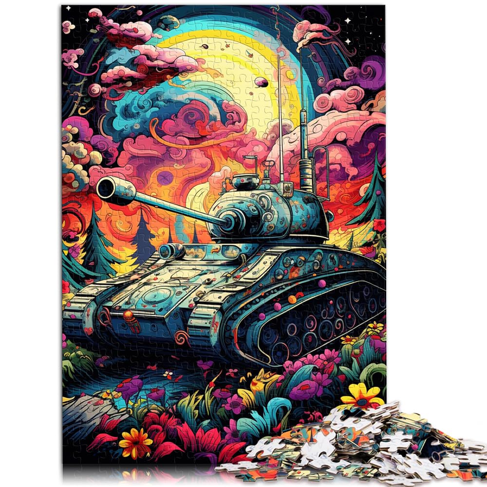 Puzzle für Puzzle Bunte Panzer Schwierige, anspruchsvolle Puzzles 1000-teiliges Holzpuzzle zum Stressabbau Schwierige Herausforderung 1000 Teile (50 x 75 cm)