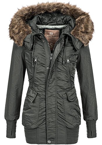 Jet Lag Damenparka Jacke RS-99 A Fellkapuze Charcoal XXL