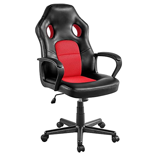 QYZUJIKL Chefsessel, Gaming-Stuhl, ergonomischer Liegestuhl im Racing-Stil mit Massage-Lendenwirbelstütze, Bürosessel für Computer, PU-Leder, E-Sport-Gamer-Stühle mit einziehbarer Fußstütze