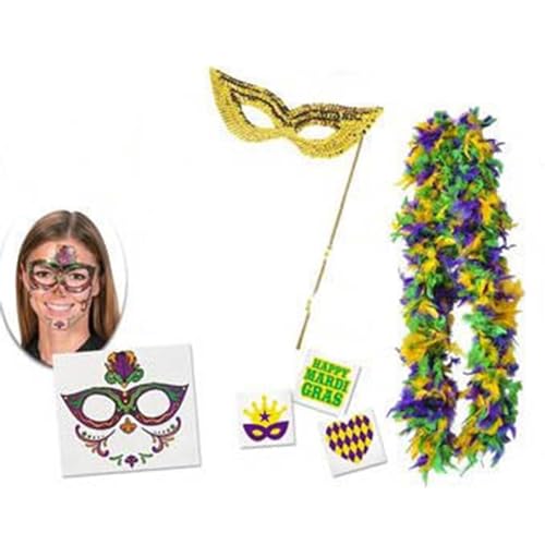 HDKEAN Karnevalskostüm, Hut, Maskerade, Maske, Festival, Mottoparty, Pailletten-Hut, Karnevalsparty-Zubehör, Mardi-Augenabdeckung, Party-Dekorationen, Mardi-Themen-Schmuck, Karnevalsparty-Set