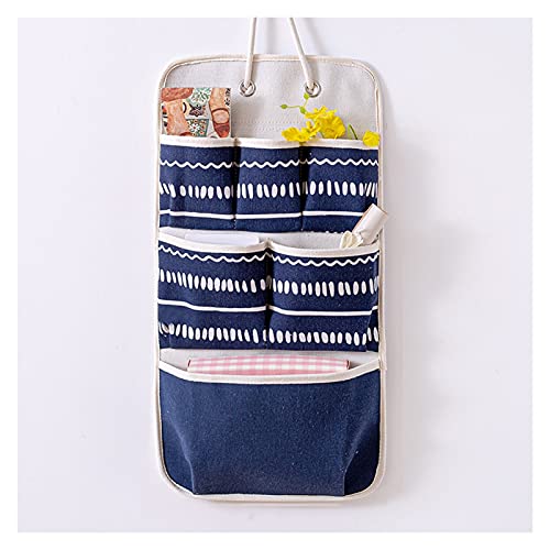 BFVAKBKYT Hängende Lagerung über der Tür, Wall-Mounted Storage Bag Cotton Fabric Door Wall Hanging Storage Bag Wall Mounted Organizer(Blue)