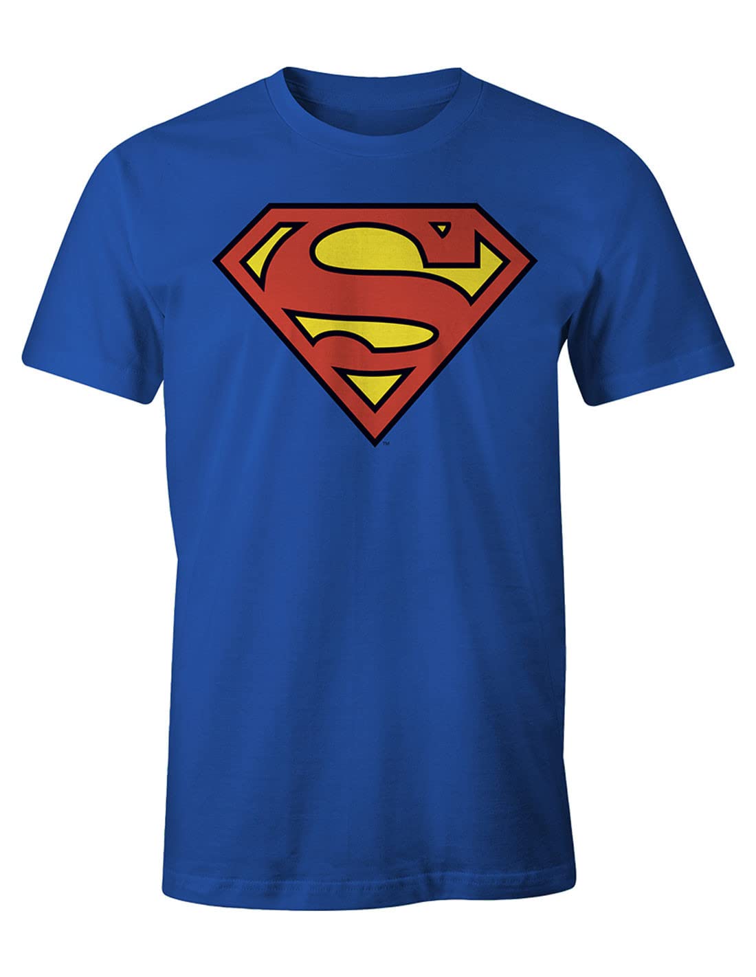 cotton division Herren Superman Logo Classique T-Shirt, Blau (Cobalt), M