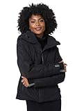 MARIKOO Winterjacke Damen (XS-3XL) - Wasserabweisend, Warm, Kapuze abnehmbar, Winddicht - Steppjacke, Frauen - Stehkragen, 4 Taschen, verlängerter Zipper - Schwarz L