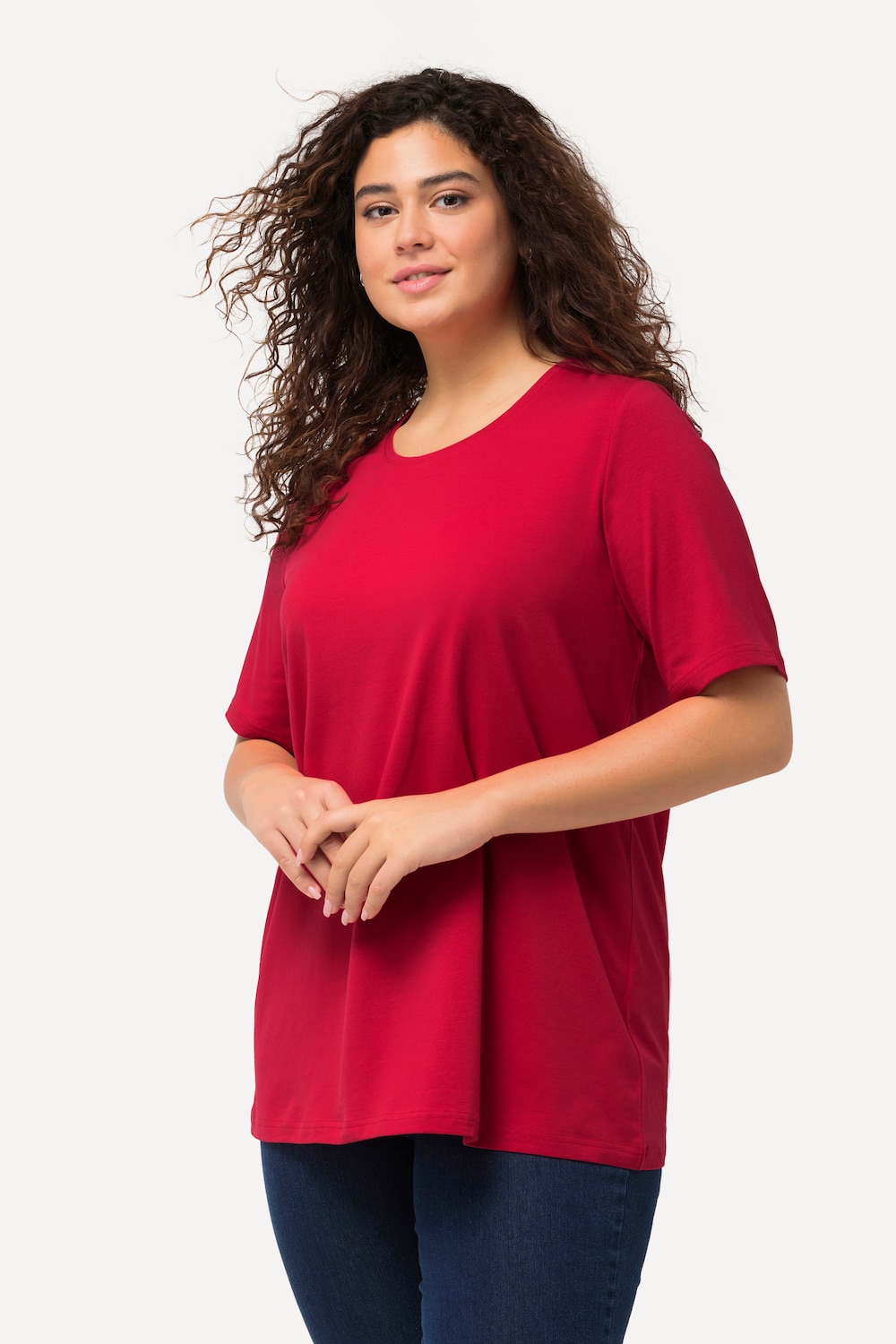 Große Größen T-Shirt, Damen, rot, Größe: 42/44, Baumwolle, Ulla Popken