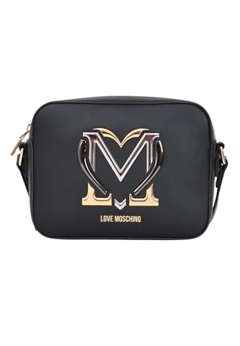 Love Moschino Schwarze Umhängetasche für Damen mit Logo, Schwarz , Einheitsgröße