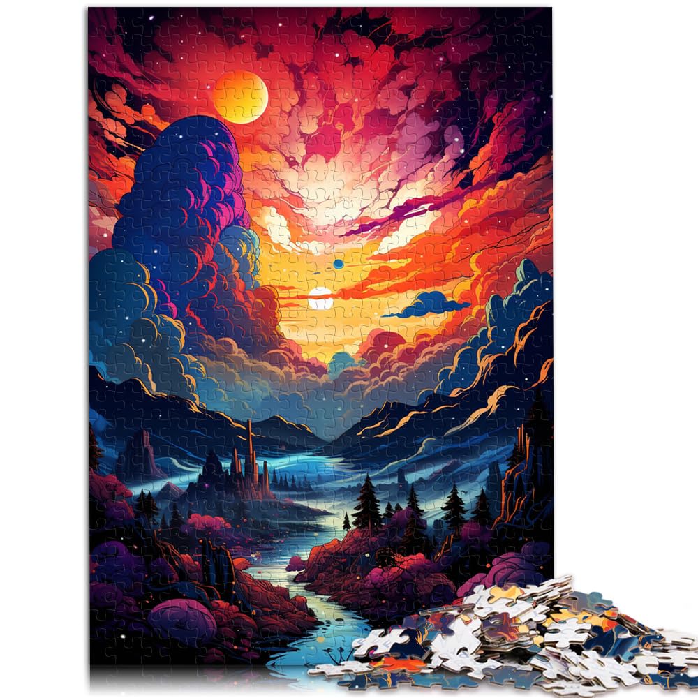 Puzzle für farbenfrohes, psychedelisches Traumland, 1000 Teile, Puzzle für Erwachsene, Holzpuzzle, schwieriges, schweres Puzzle für Frauen und Männer, 1000 Teile (50 x 75 cm)