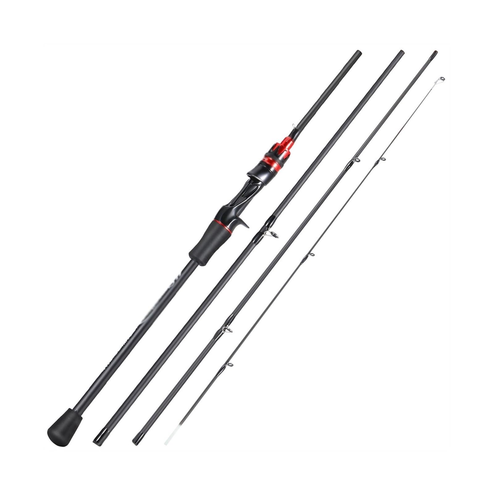 Angelrute Carbon Fiber Angelrute 4 Abschnitte mit Eva-Griff Casting Angelrute 2,1 m Ultraleichte Baitcasting-Angelrute Tragbare Angelrute