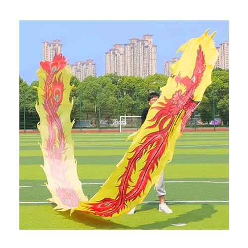 Drachenbänder, Tanzbänder, Dance Dragon Ribbon Streamer mit Reisetasche, chinesischer Wu Long 3D Dragon Ribbon Streamer, quadratischer Übungstanz-Drachen-Poi(8m/26ft)