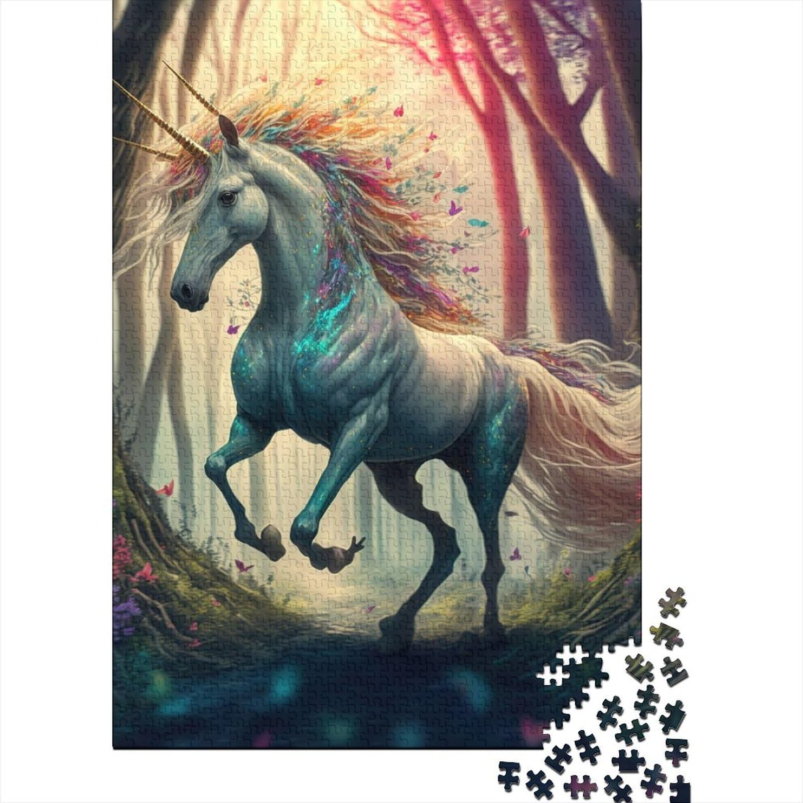 1000-teiliges Puzzle für Erwachsene Teenager. Ein Cartoon-Einhorn für Erwachsene. Schwierige Puzzles eignen ganze Familie und die (29,53 x 19,69 Zoll)