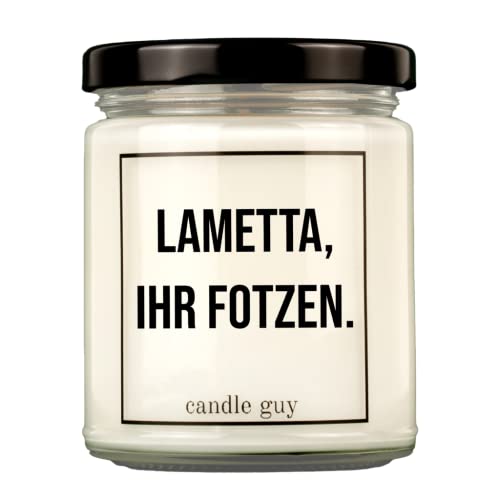 candle guy Duftkerze | Lametta, ihr Fotzen. | Handgemacht aus 100% Sojawachs | 70 Stunden Brenndauer