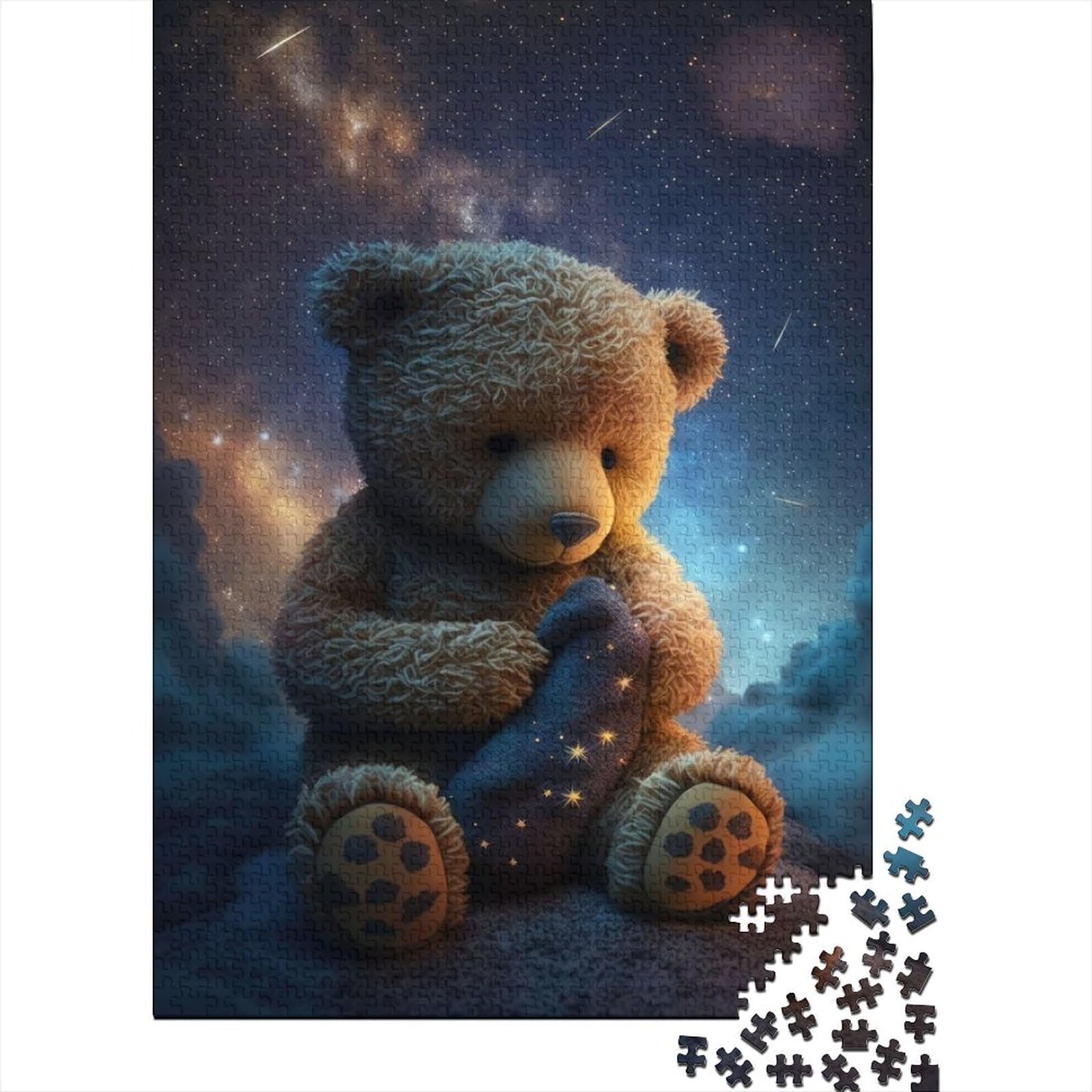 1000-teiliges Puzzle für Erwachsene und Teenager, Teddybär-Stil, Holzpuzzle für Teenager, Lernspiele, Heimdekorationspuzzle. 75 x 50 cm