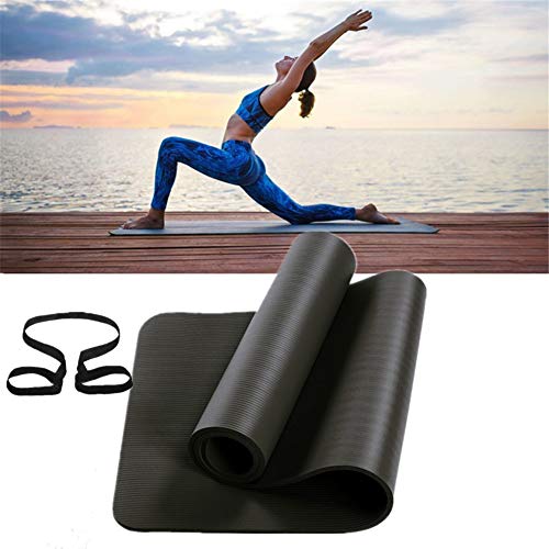 Trainingsmatte Yoga Mats Übungsmatte dick Trainingsmatte rutschfest Trainingsmatten für zu Hause Trainingsmatte extra dick Gym Matt für zu Hause black,183-61-2cm