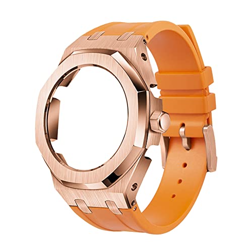 IOTUP Gummi-Uhrenarmband, geeignet für GA2100/2100, Edelstahl-Metallgehäuse, Fluorkautschuk-Armband, Modifikationswerkzeuge, Einheitsgröße, Achat