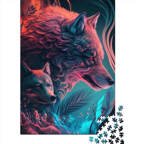 500-teiliges Puzzle für Erwachsene, Tier-Fuchs-Puzzle für Erwachsene, Holzbrett-Puzzle, entspannendes geistiges Lernspielzeug, Größe: 52 x 38 cm