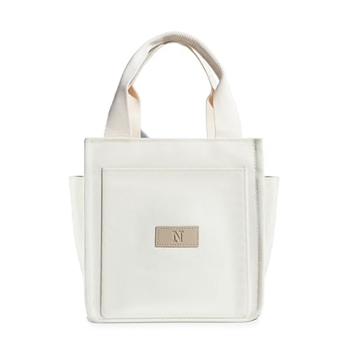 Meiliyizu Japanische Damen-Handtasche aus Segeltuch, lässige Handtasche, mehrere Taschen, Griff oben, Arbeitstasche