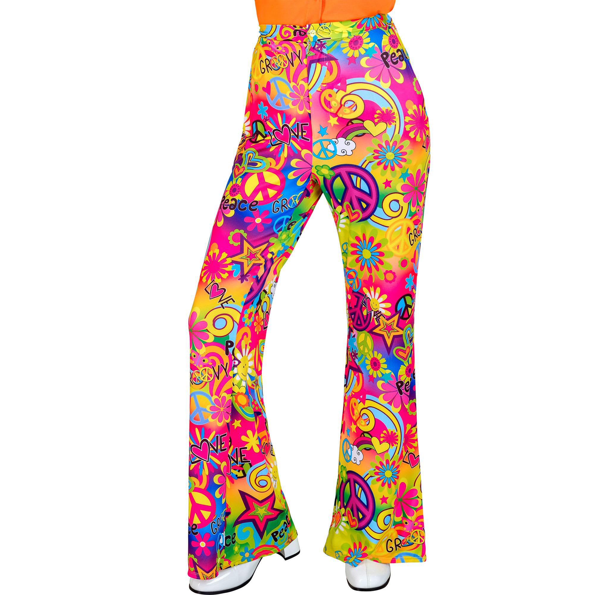 W WIDMANN MILANO Party Fashion - 60er Jahre Hose für Damen, Hippie, Reggae, Flower Power, Disco Fever, Schlagermove