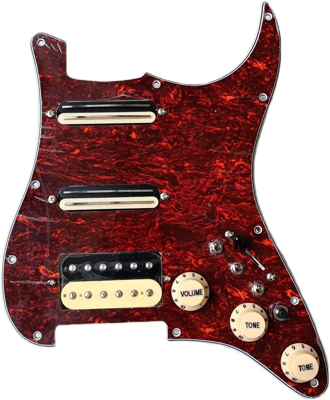 Upgrade Prewired SSH Gitarren-Schlagbrett Alnico Humbucker Set Multifunktionsschalter-Ausgang Tonabnehmer für Fender für Strat-Gitarre Geladenes Schlagbrett