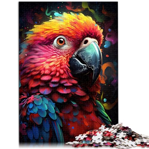 Puzzles Geschenke Spielzeug Psychedelische Malerei Bunte Papageien-Puzzles für Erwachsene 1000-teiliges Puzzle Holzpuzzle Genießen Sie Spiele für 1000 Teile (50x75cm)