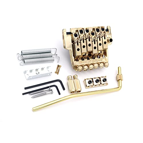 1 Set 6 String Vintage Tremolo Bridge Doppelverriegelungsanordnung Systyem Für E- Gitarre Ersatzteile Gold Tune-o-matic Steg