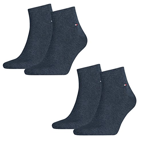 Tommy Hilfiger Herren Quarter Socken Flag Quartersocken 8er Pack, Größe:47-49;Farbe:jeans