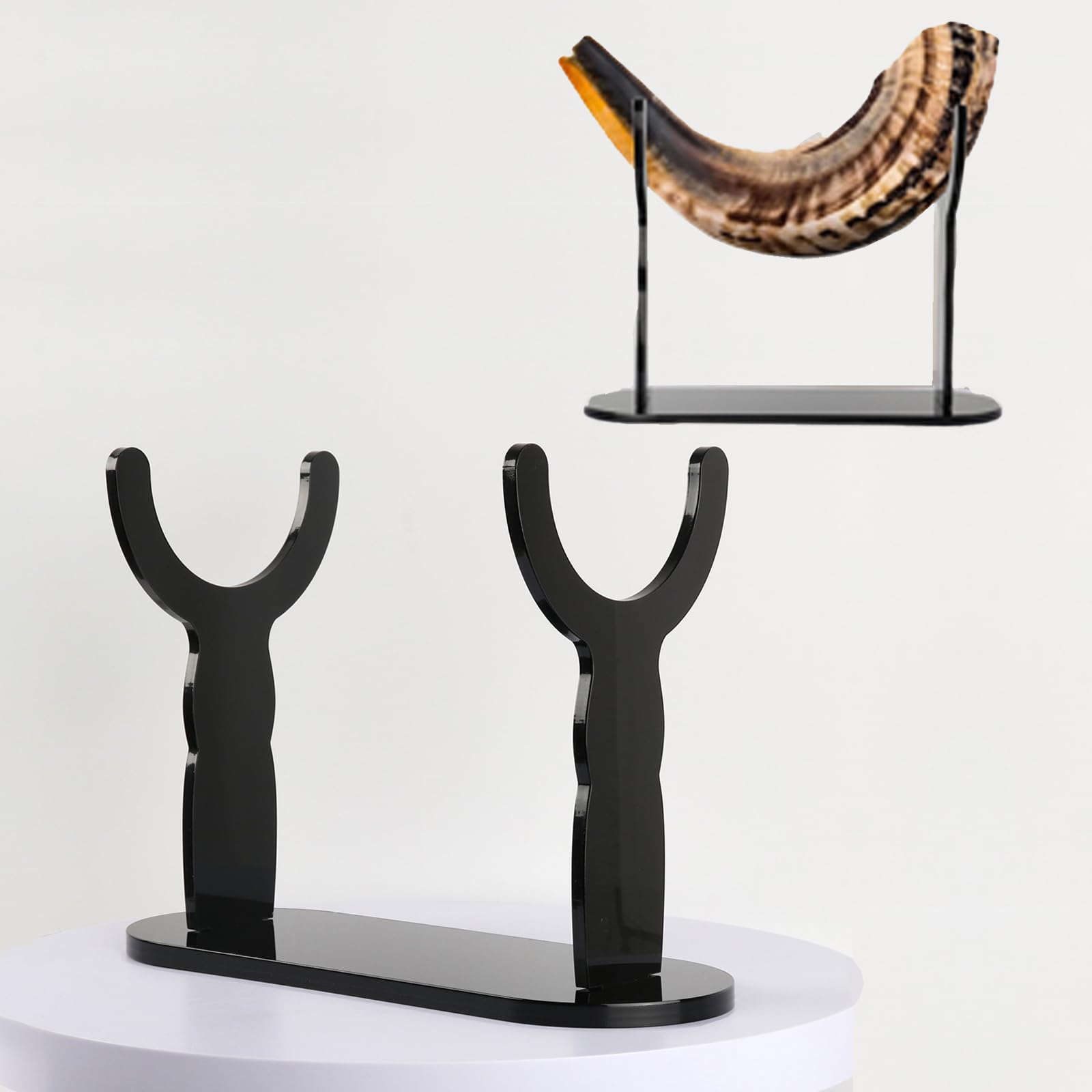 Shofar Ständer, Shofar Display Ständer, Acryl Shofar Display Ständer, Schofar Sammlung Display Ständer, für Schofar Heimdekoration (schwarz)