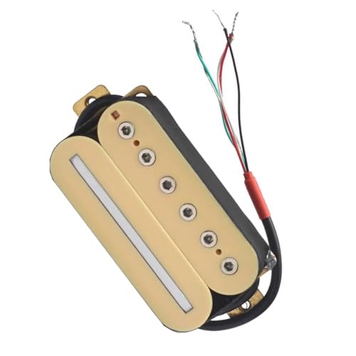 Gelb-schwarze E-Gitarre, Humbucker-Hals-Tonabnehmerkabel, Spulenteilung, Sechskantschraube für Einstellen Single-Coil-Tonabnehmer