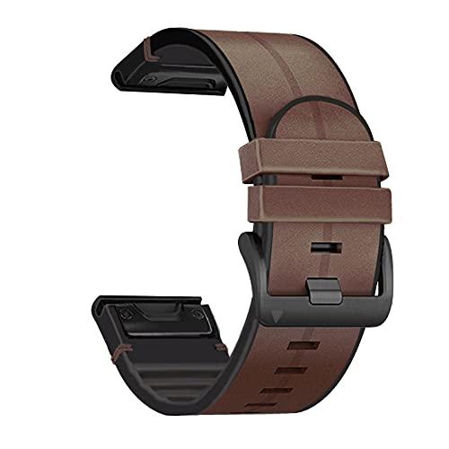 OPKDE 22 x 26 mm Silikon-Lederarmband für Garmin Fenix 7X 7 6X 6 Pro Ersatz-Schnellverschluss-Uhrenarmband für Fenix 5 5X Forerunner 935, 22mm Forerunner 935, Achat