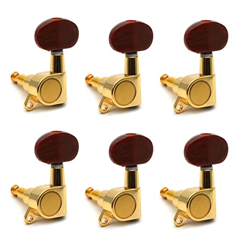 Gitarren Stimmwirbel 6 Stücke Gesperrte String Tuning Pegs Tasten Tuner Machine Köpfe Für Akustische E-Gitarrenschloss Gitarrenzubehör (Color : 6 left)