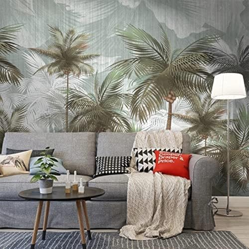 XLMING Vintage Hand Gemalt Banane Blatt Baum Muster 3D Tapete Wohnzimmer Sofa Schlafzimmer Esszimmer Home Dekoration Wand-300cm×210cm