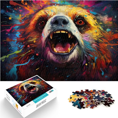 Puzzle-Geschenk, farbenfrohes psychedelisches Faultier, 1000-teiliges Puzzle, Holzpuzzle, Spaß für Aktivitäten zu Hause, Geburtstagsgeschenk, Reisegeschenke, 1000 Stück (50 x 75 cm)