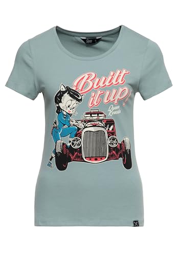 Queen Kerosin Damen T-Shirt | Rockabilly | Rockabella | 50S | Slim Fit | Front-Print | Retro | Vintage | Hot Rod | Rock'n'roll | Work Wear | 1950 | Custom Garage Built It Up!