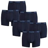 PUMA 6 er Pack Boxer Boxershorts Men Herren Unterhose Pant Unterwäsche Navy, Farbe:321 - Navy, Bekleidungsgröße:M