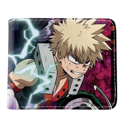 RYNDEX My He-ro Academ-ia Anime Geldbeutel, Karikatur Portmonee Klein Kompakt, PU-Leder Geldbörse Brieftasche Wallet, für Kinder Fans(Color:Multicolor 11)