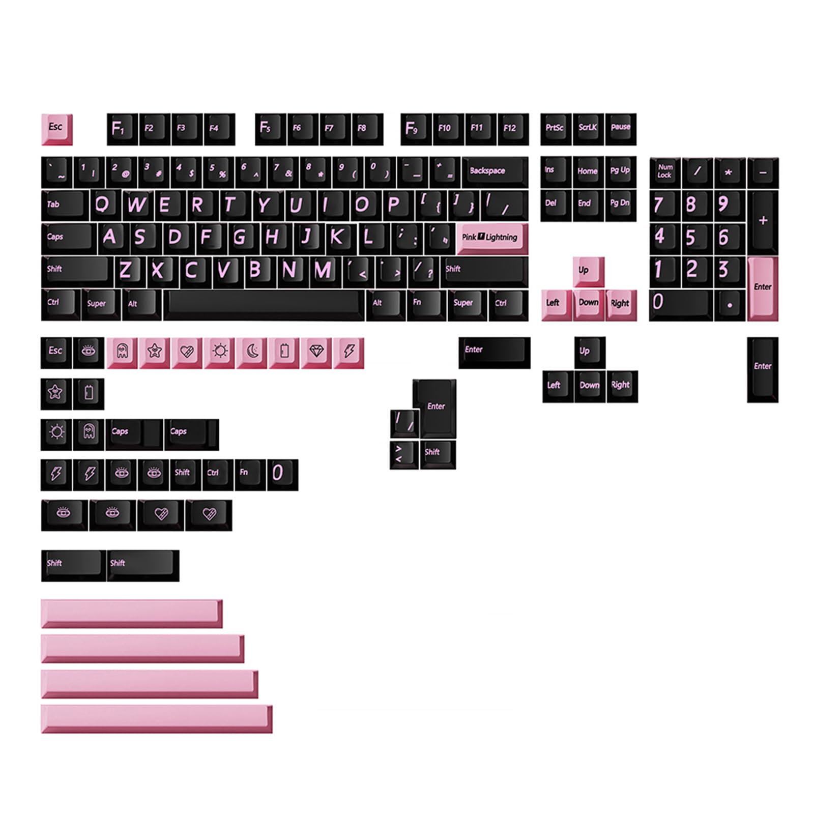 Tomato Caps Mechanische Tastatur-Tastenkappen, 137/148/11 Stück, Cherry Profile Dye Sub-Tastenabdeckung für Cherry MX 61 64 68 G610 K70 Dye Sub-Tastenkappen